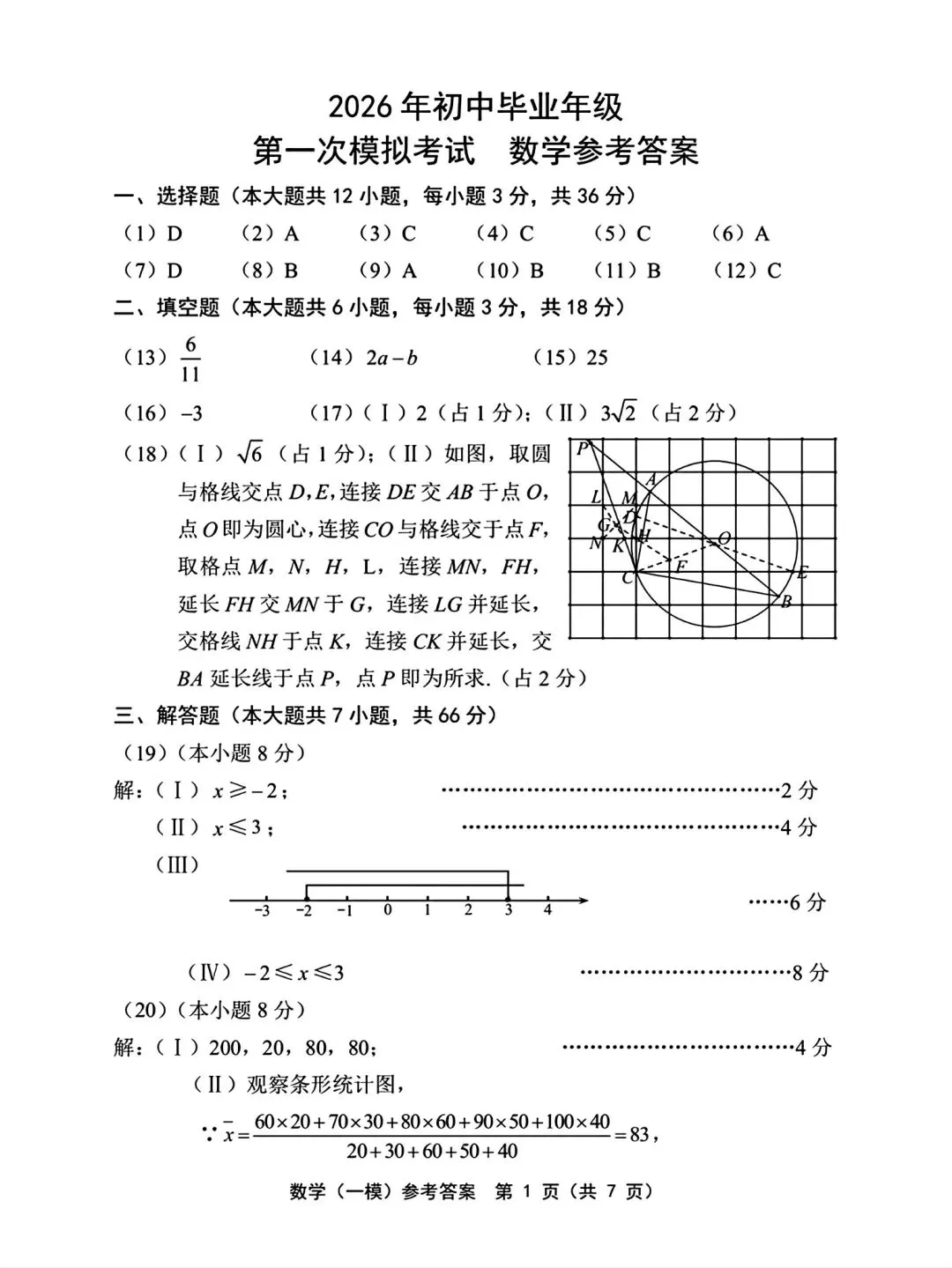 26天津部分区一模数学试卷及答案 第9张
