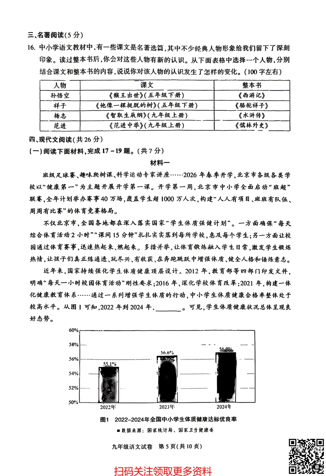 2026北京朝阳初三一模语文试卷(含答案) 第6张
