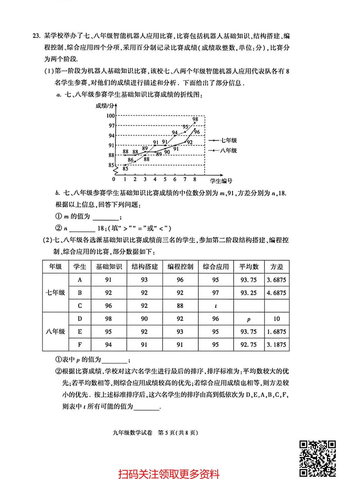 2026北京朝阳初三一模数学试卷(含答案) 第6张