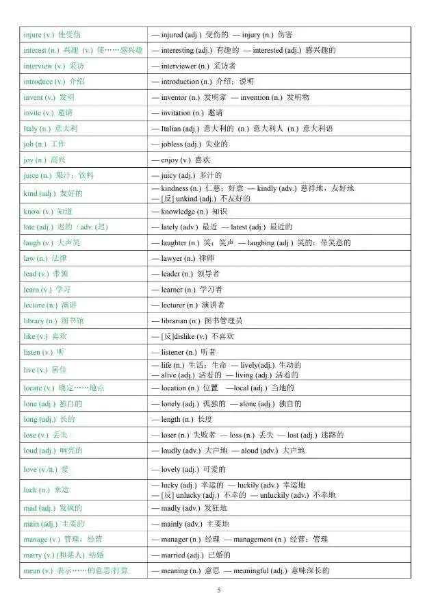 中考常考词性互换汇总速记 第5张