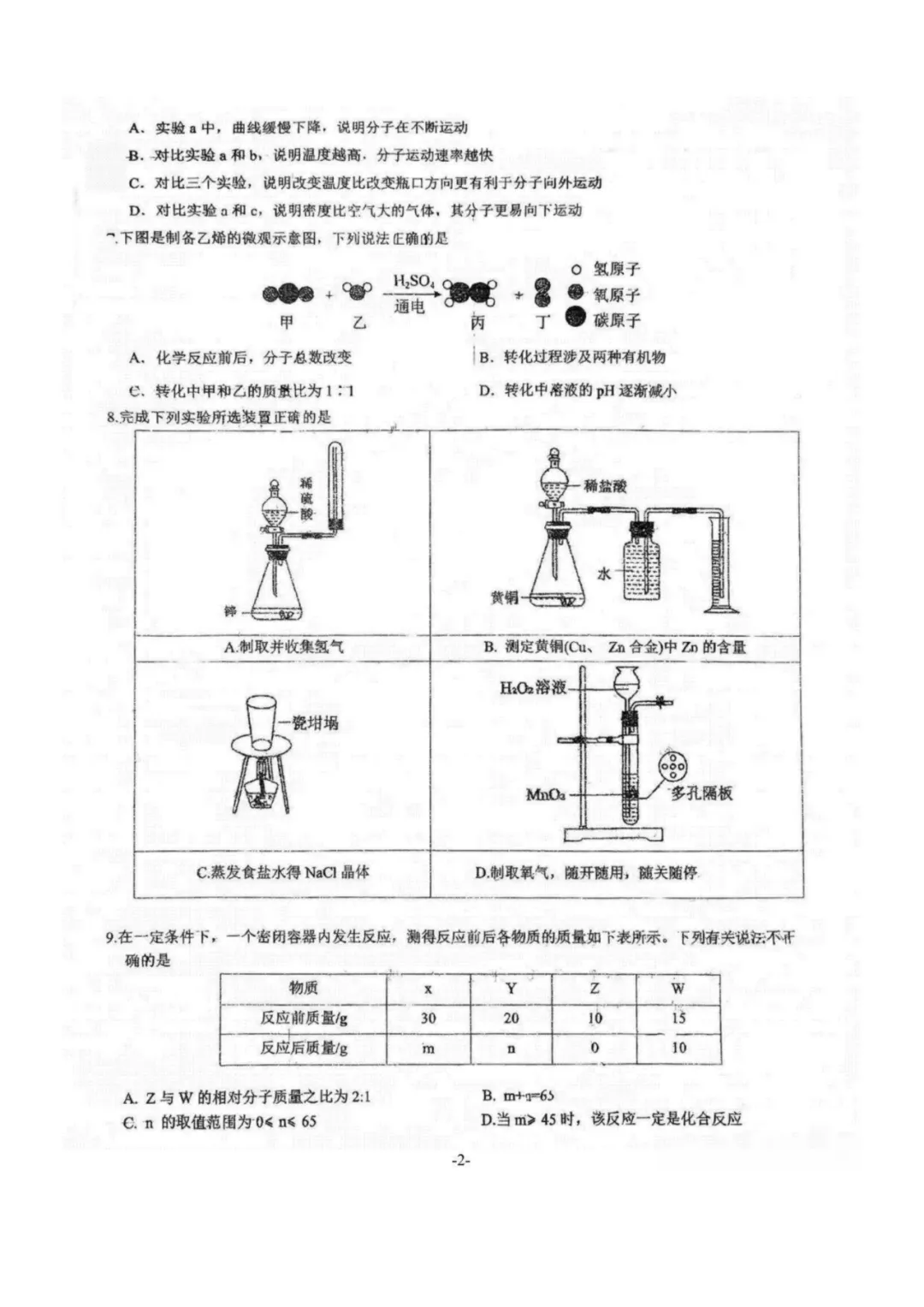2026崂山区4月化学自招模拟真题出炉!附青岛各区自招模拟真题下载 第3张