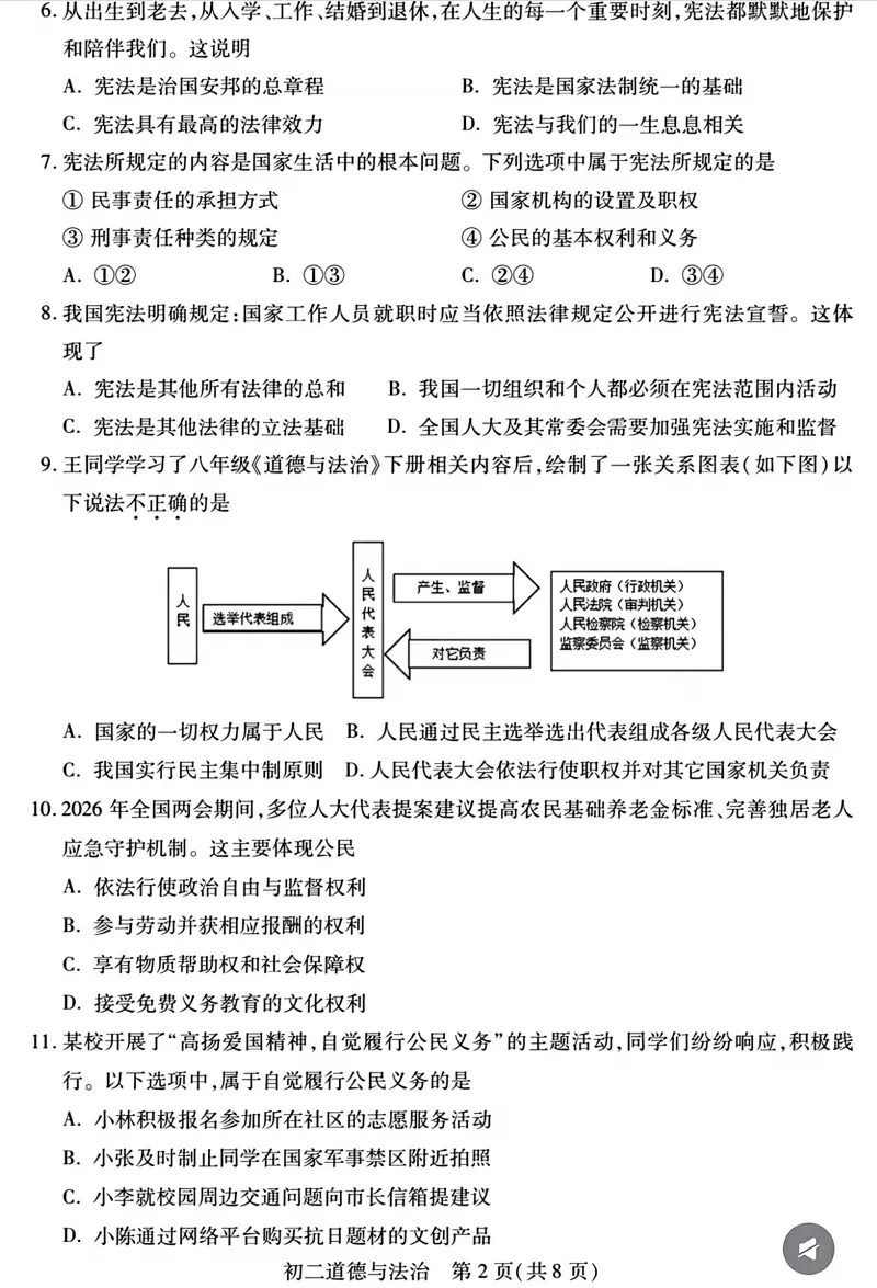 2026张家港初一初二期中考试试卷最新汇总来了! 第18张