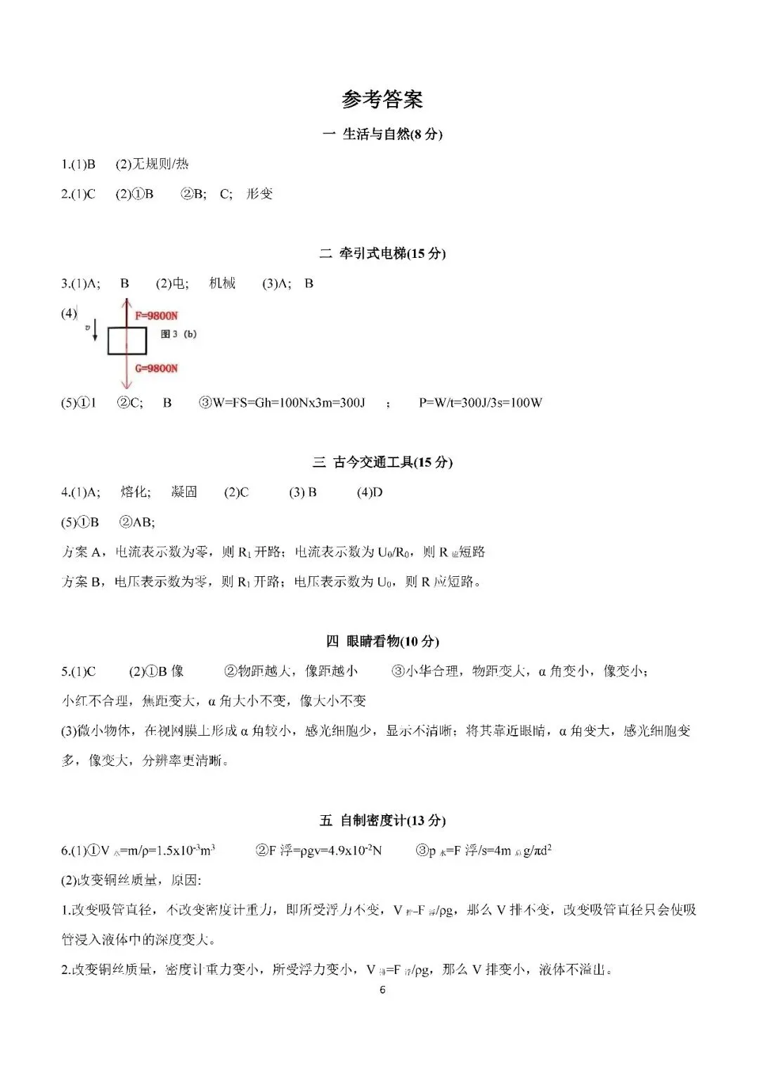 2026届上海市徐汇区初三二模物理试卷(含答案) 第6张