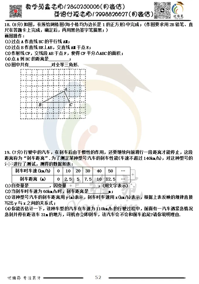 (优维苑)七年级下期中考试模拟八 第5张
