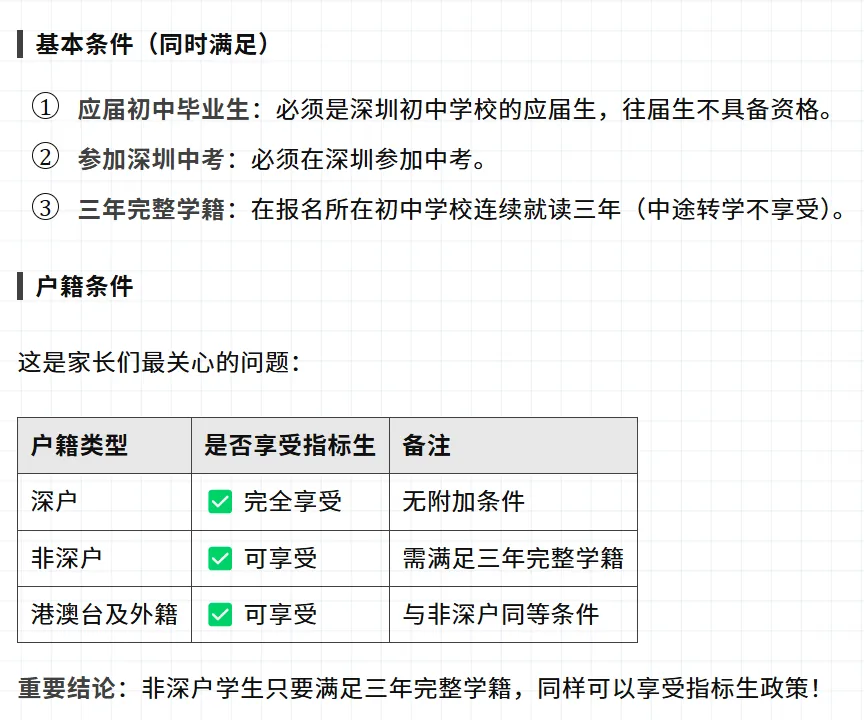 深圳中考初三生注意!指标生录取政策解读!非深户也能享受的录取普高途径! 第2张