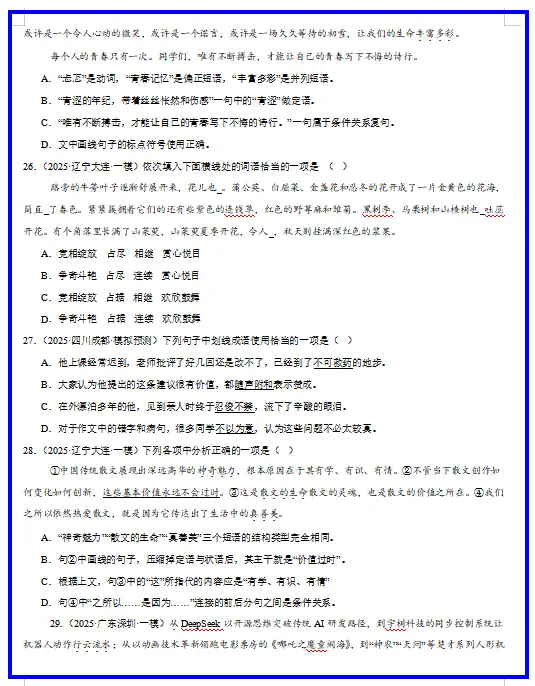 2026年中考语文核心考点专项训练,打印出来练熟了,孩子还能再提高20分! 第9张