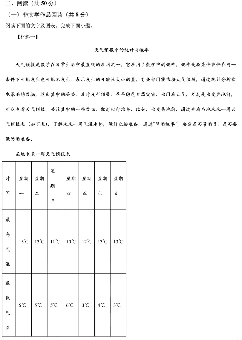 2025年长沙市初中学业水平考试试卷-语文 第3张