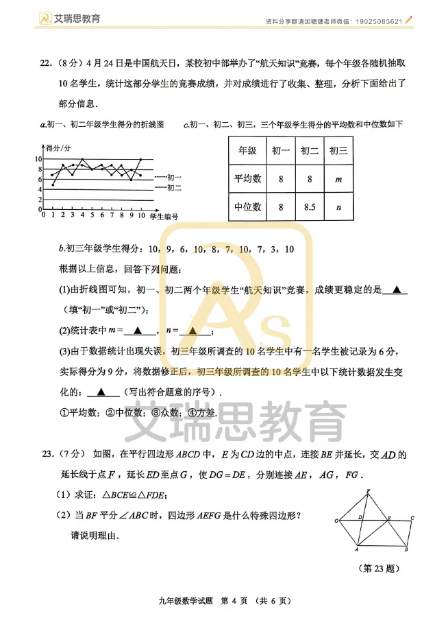 一模结束!2026徐州市区中考一模全科试卷及答案 第18张