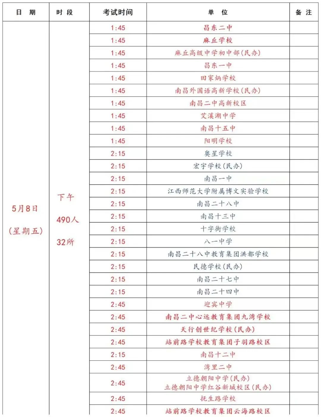 26年南昌中考考场分布图以及体考免试名单出炉!各位初三家长们快来看看! 第15张