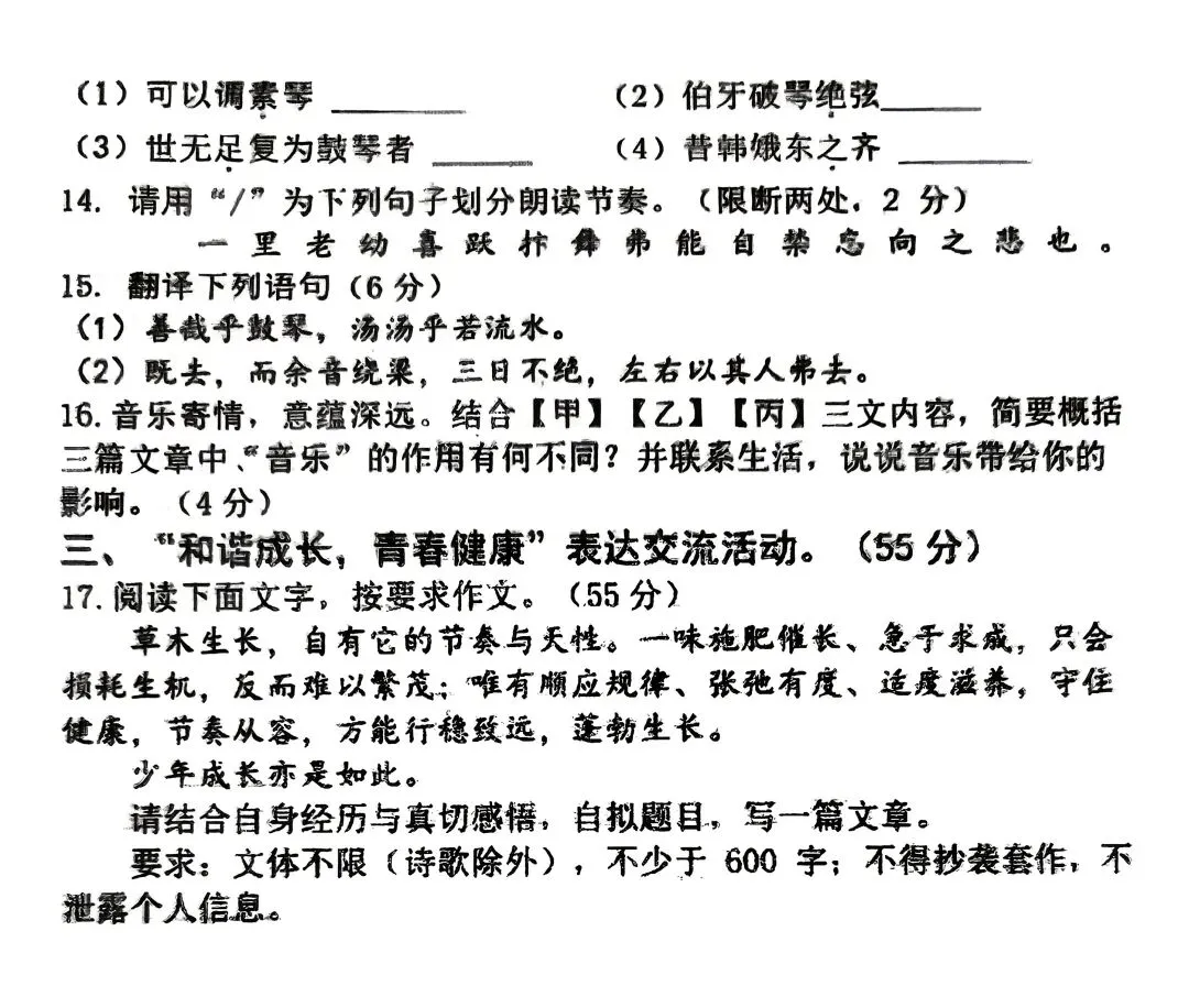 2026合肥经开区二模语文试卷及答案 第6张