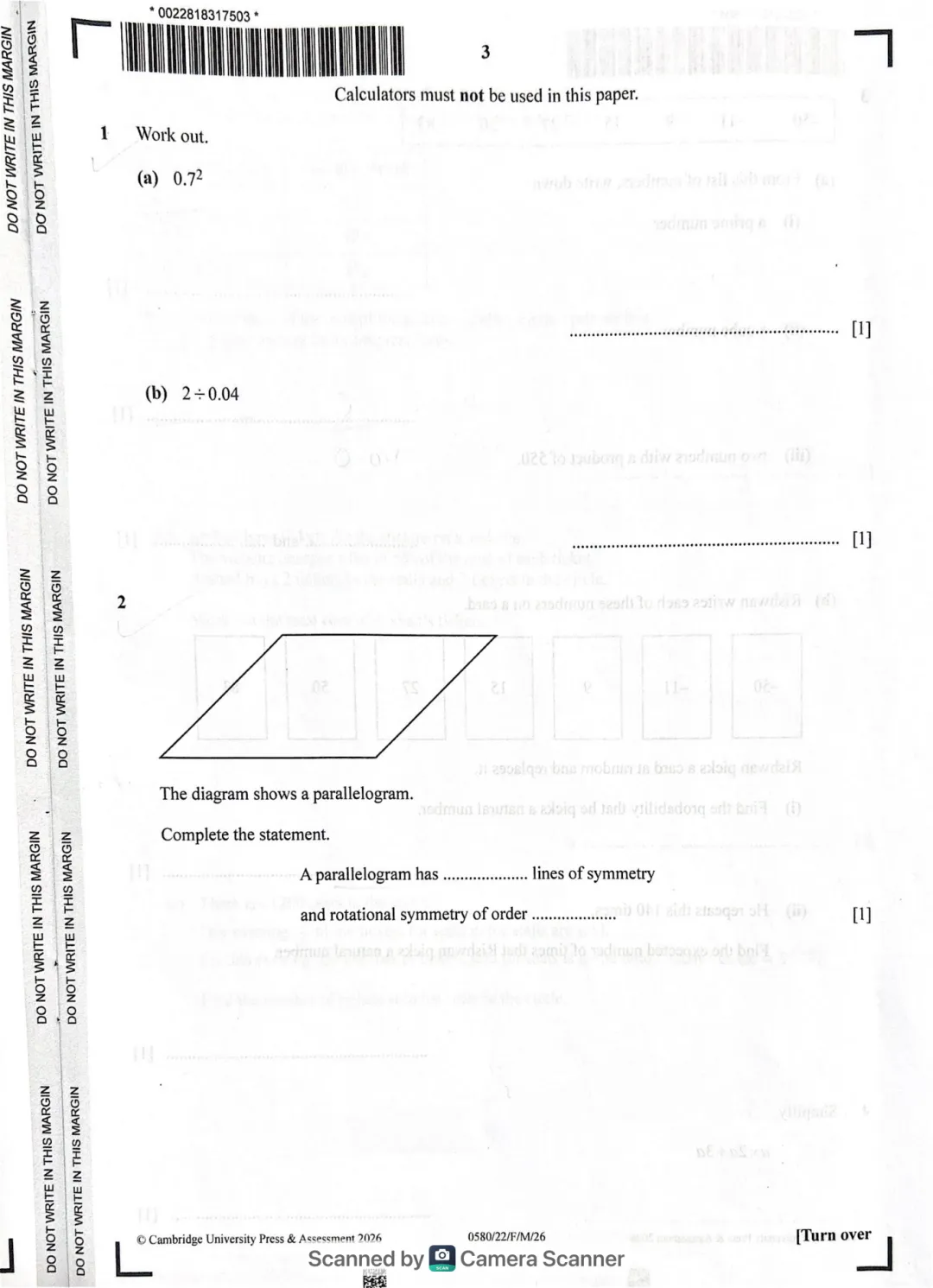 2026IGCSE0580真题试卷分享(印度卷含数学P2/P4) 第2张