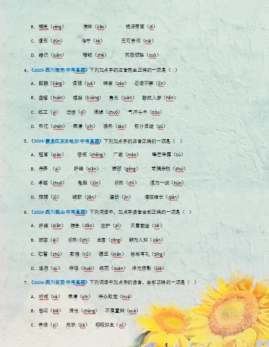 2026年中考语文高频必刷(真题精选汇编)100题,打印出来练熟了,考试高分不再话下! 第5张