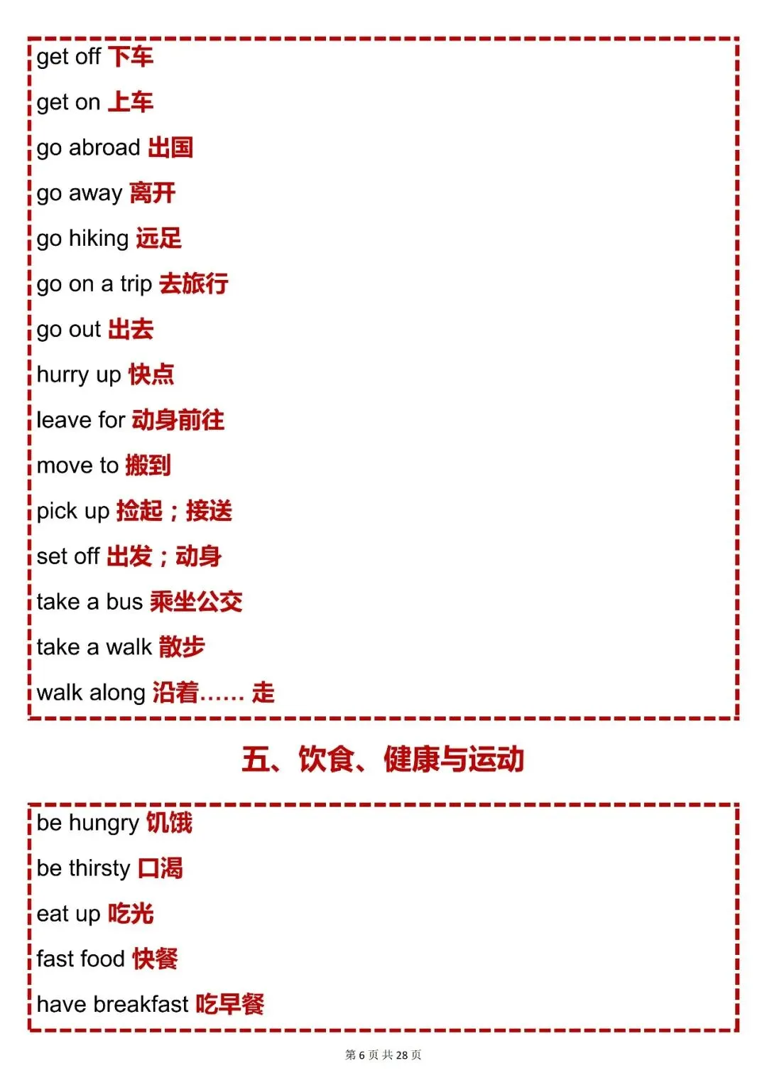 中考英语必背【中考英语必背 600 个短语】,可打印 快收藏 第6张