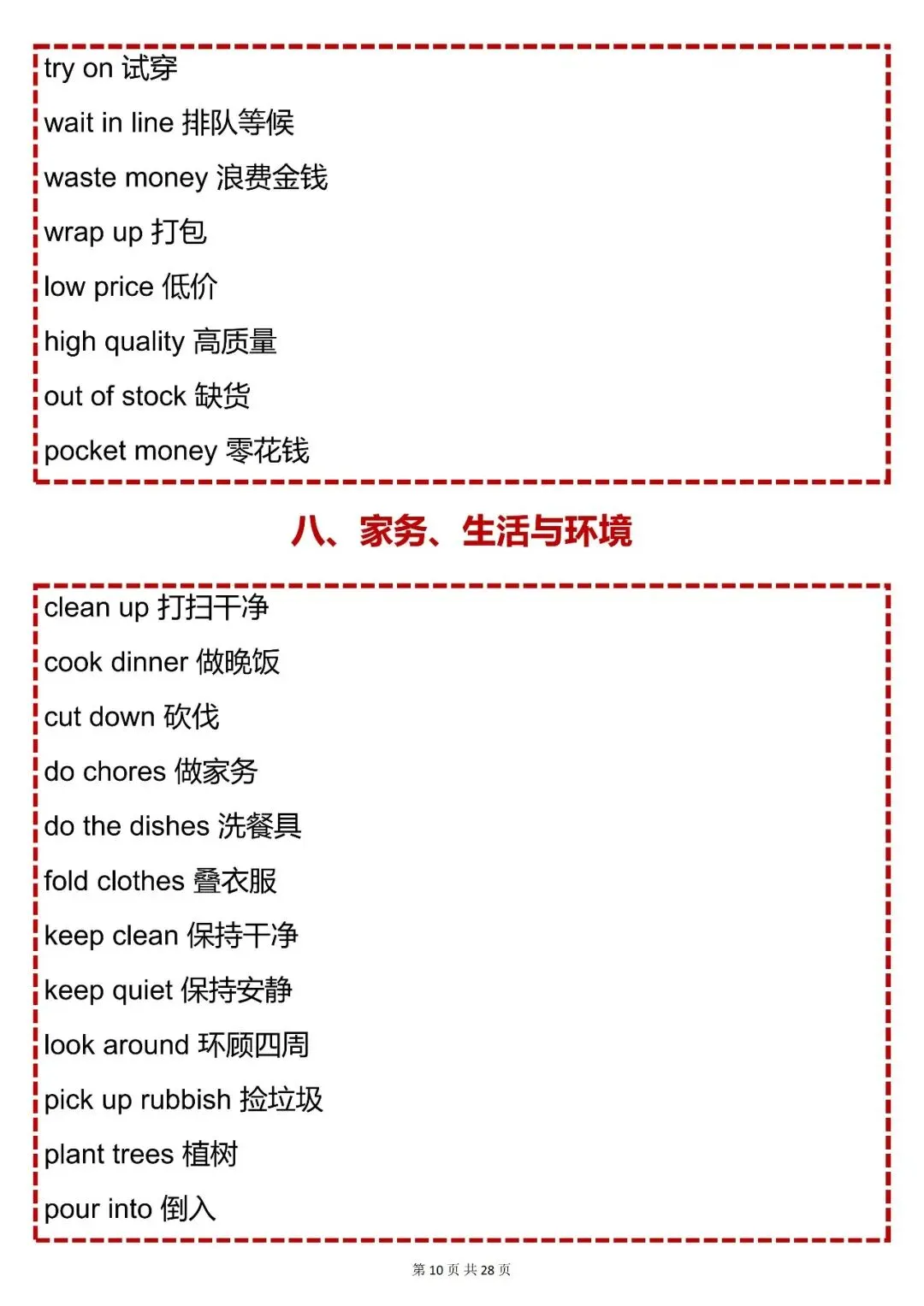中考英语必背【中考英语必背 600 个短语】,可打印 快收藏 第10张