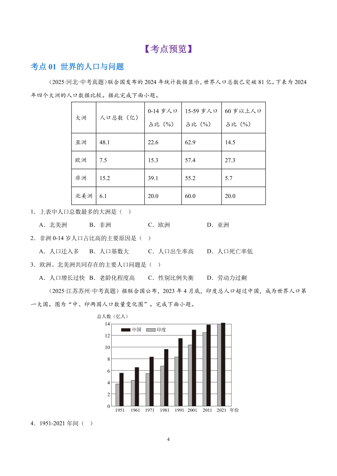 【中考真题•分类汇编】第一期 专题03 居民与文化、发展与合作(含答案解析) 第5张