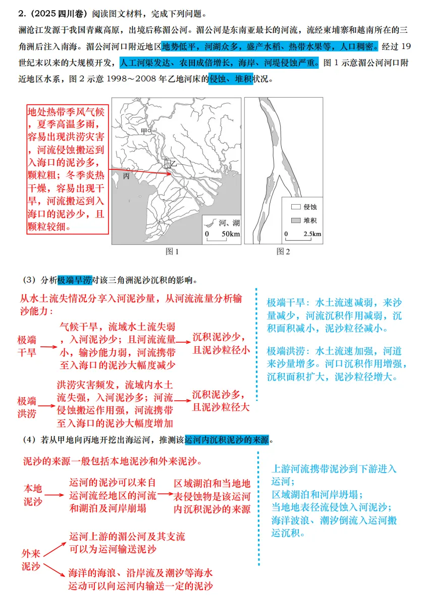 【真题拆解】近3年高考真题综合题:经典好题拆解—河流湖泊专题集锦 第5张
