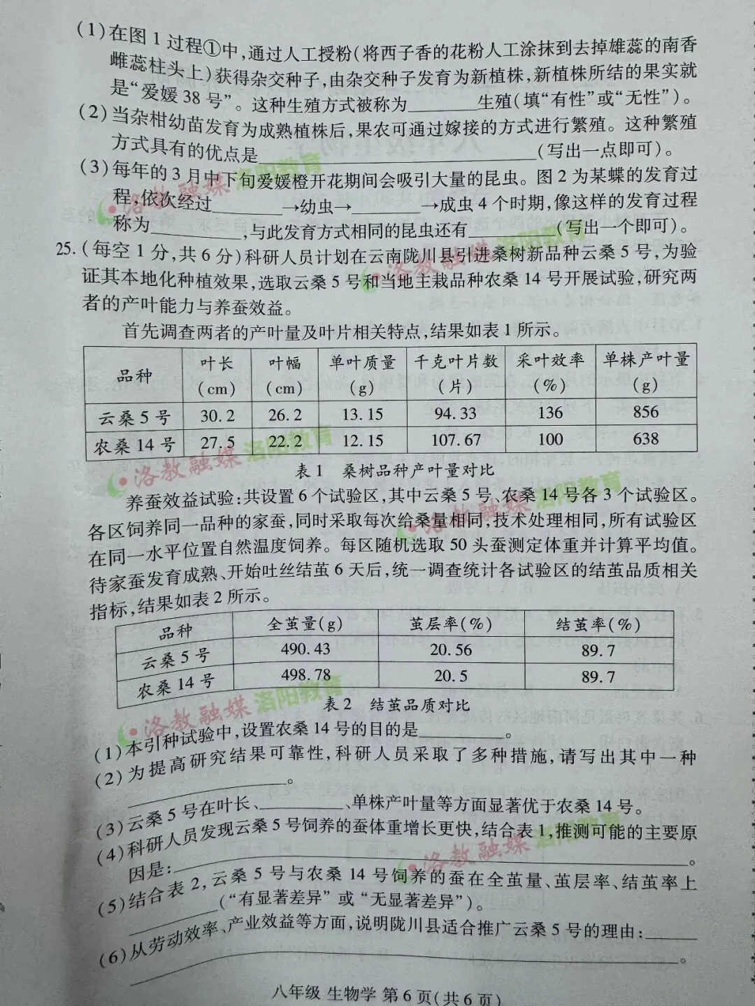 洛阳期中试卷出炉! 第56张