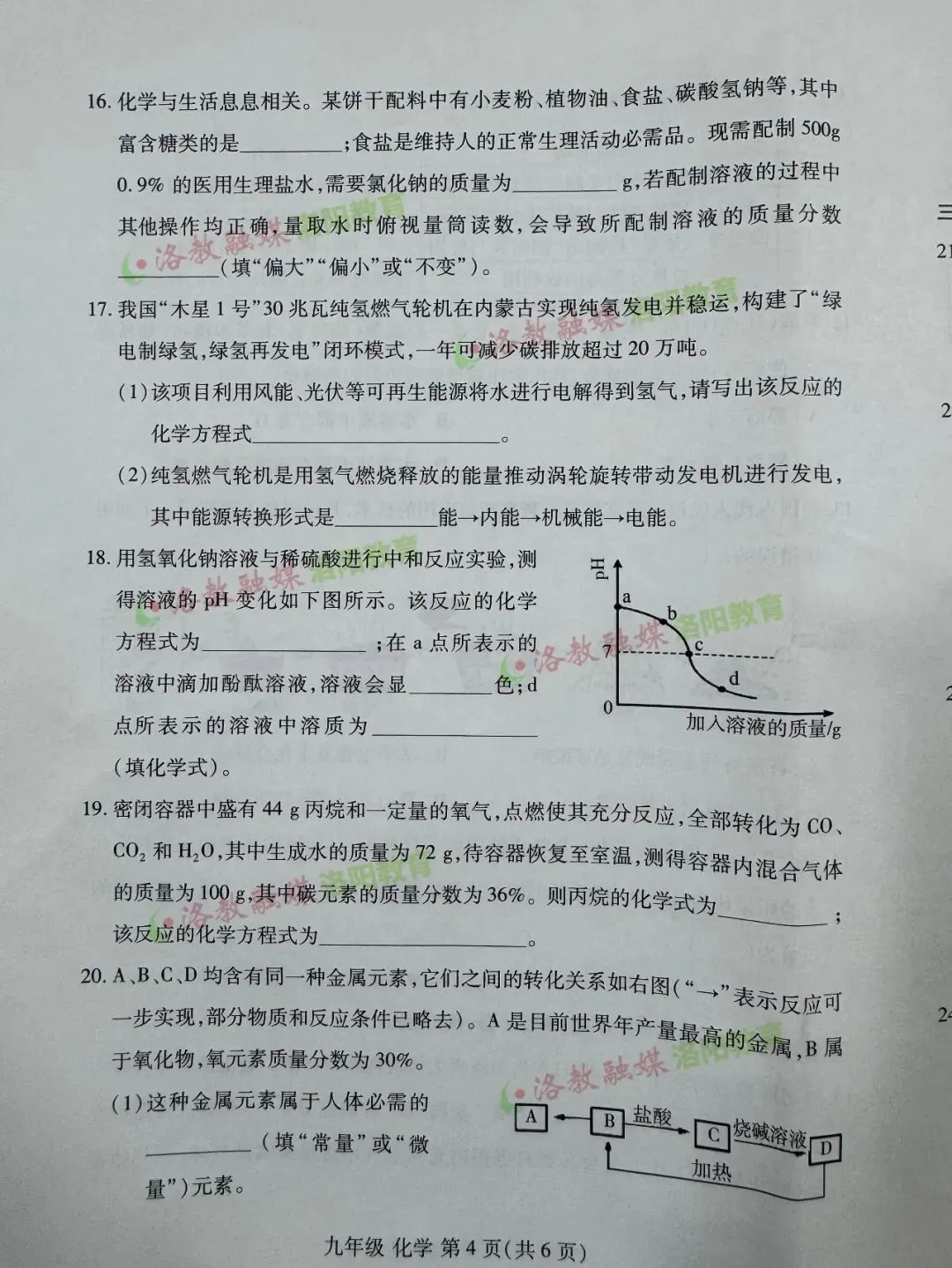 洛阳期中试卷出炉! 第66张