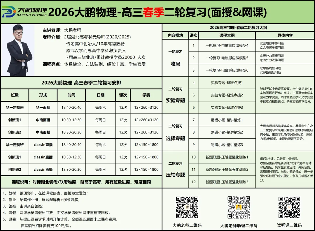 洪山高中2026高一(下)期中物理试卷+答案解析! 第33张