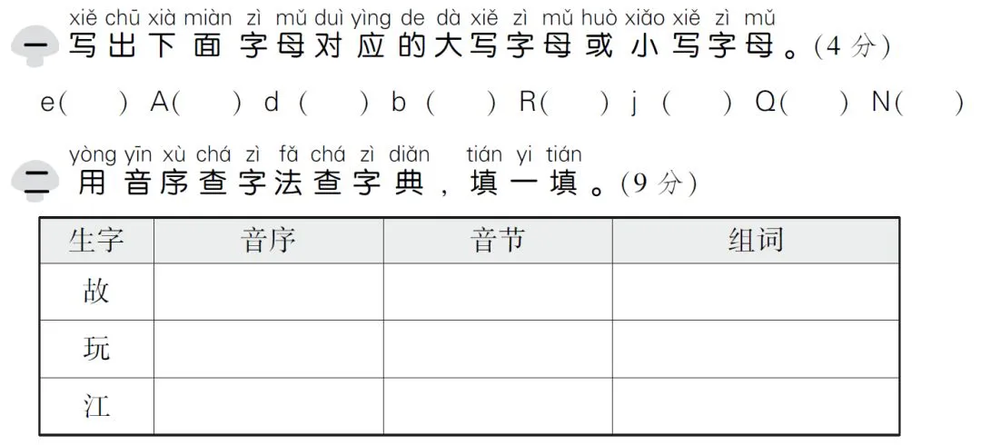 部编版一年级语文下册期中试卷精选AB卷+参考答案! 第4张