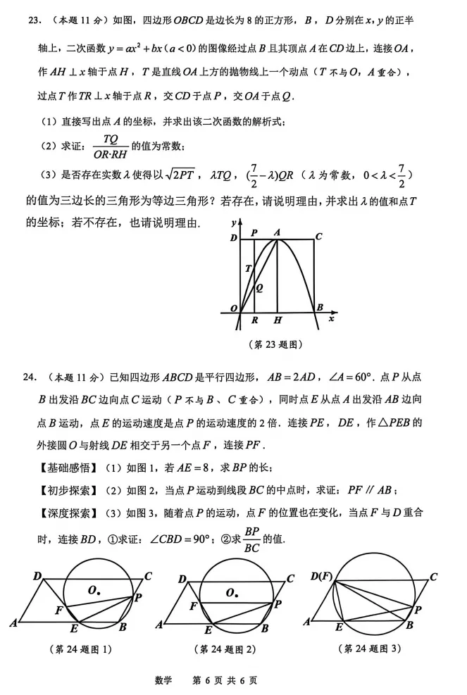 【初三】株洲市2026届初三全市一模试卷和答案,试卷可以免费下载 第7张