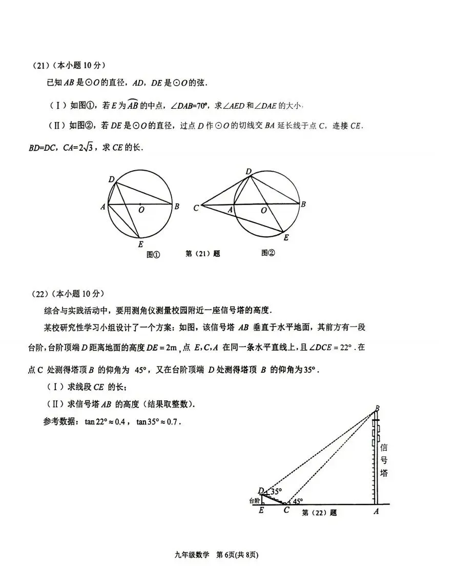26年滨海新区九年级一模试卷 第6张
