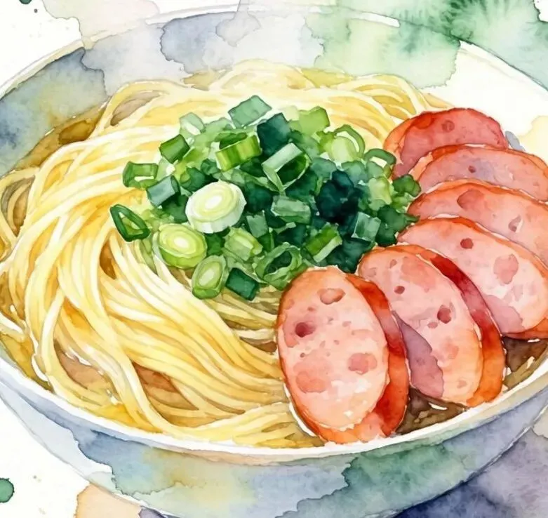 期中考的火腿肠面条 第1张