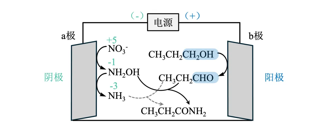 电化学真题梳理 | 贵州卷文献溯源:NO₃⁻的8电子还原→丙酰胺的原位协同 第3张