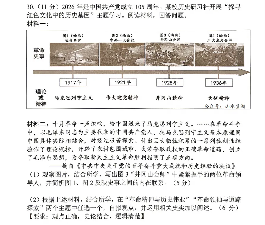 【山水鉴题】建党105周年专题:中考必考的红色考点 第5张
