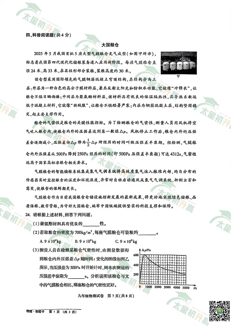 2026朝阳、丰台初三一模英语、物理试卷&答案来了!下载入口—— 第21张