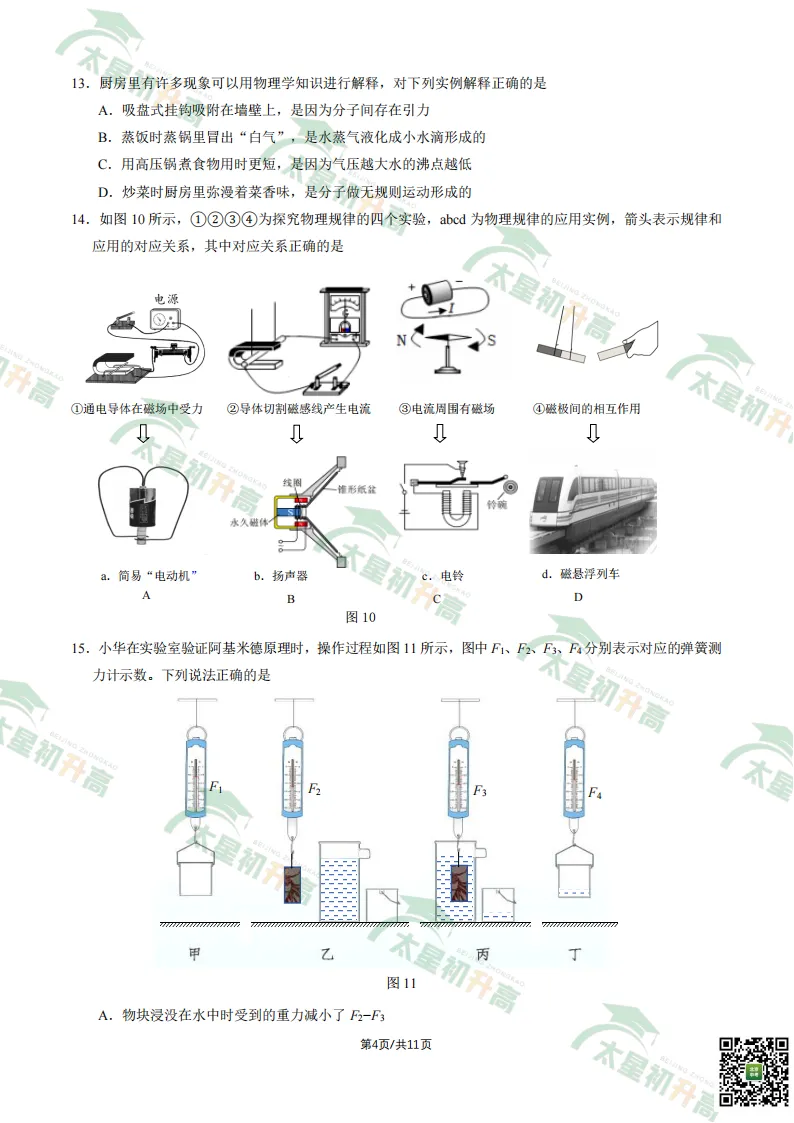 2026朝阳、丰台初三一模英语、物理试卷&答案来了!下载入口—— 第43张