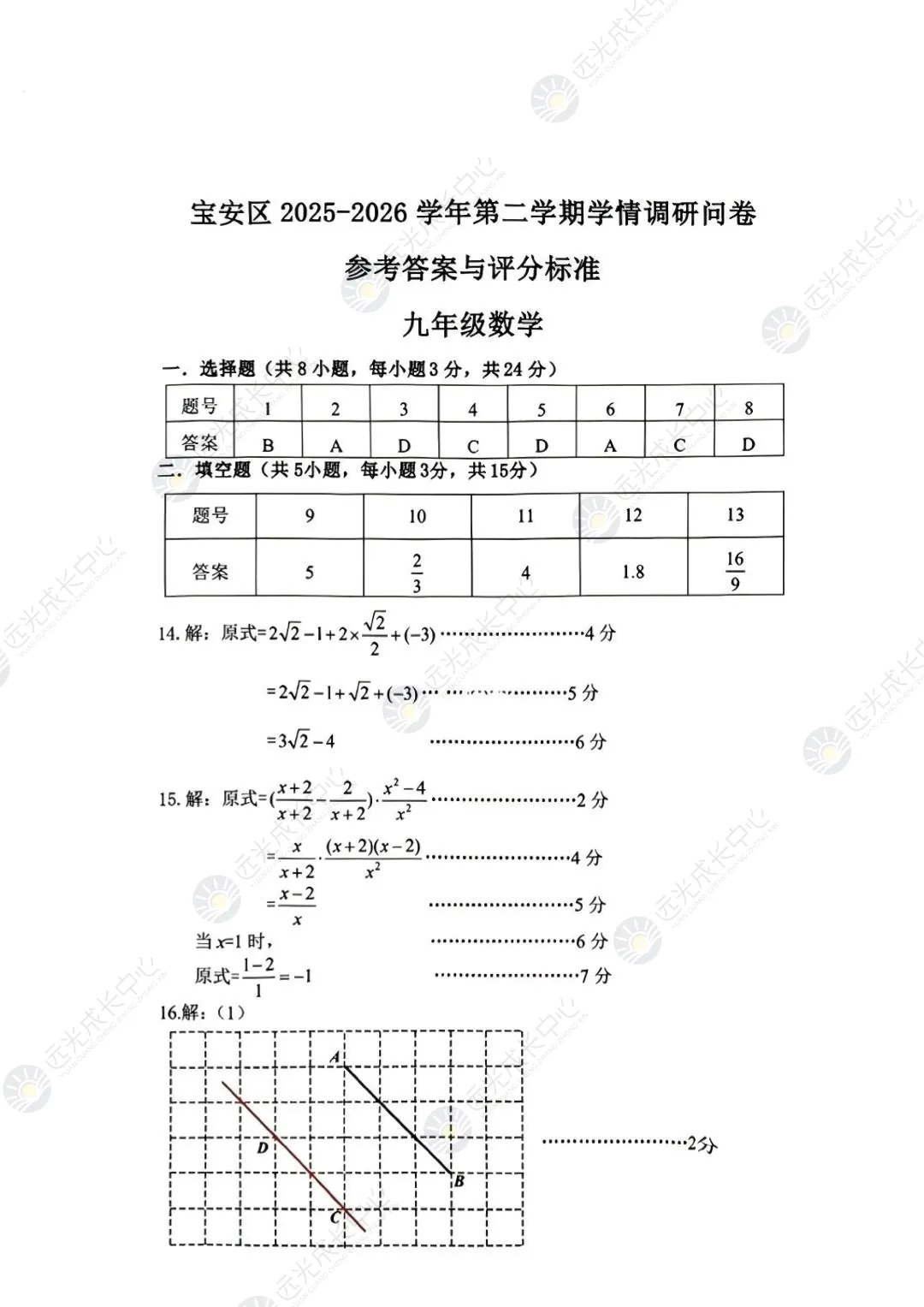 【2025-2026.数学】宝安区二模真题解析 第7张