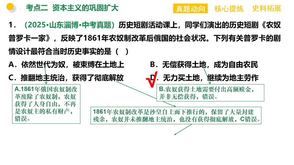 【中考复习】|专题11:资本主义的发展史 第19张