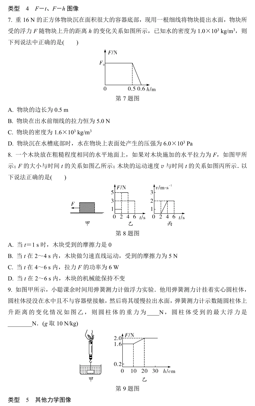 中考物理专项训练:图像信息题 第4张