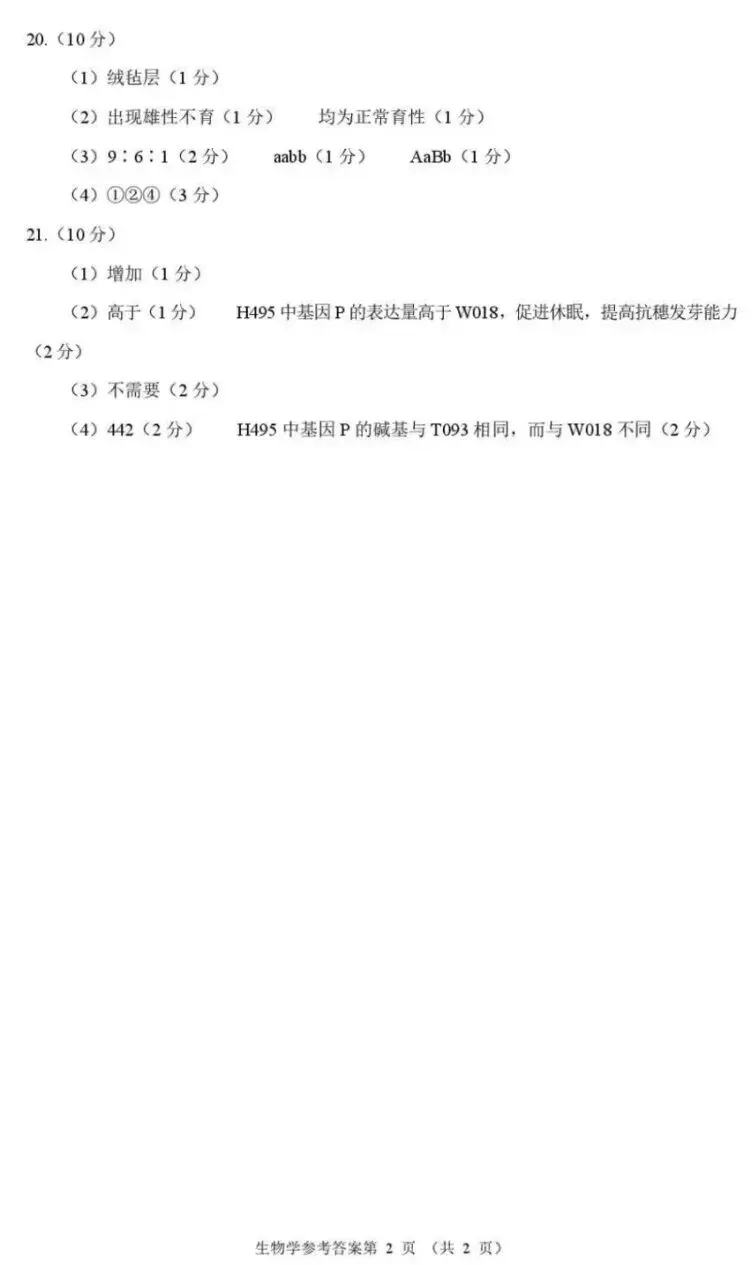 2026年河南省高三适应性考试生物学试卷及答案(附全九科pdf下载) ⊙ 第19张