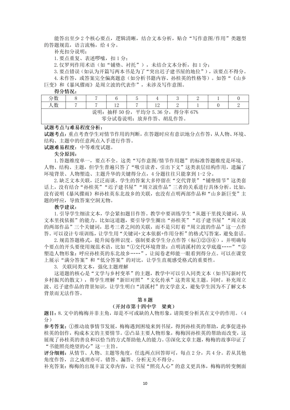 2026年初中学业水平考试第一次模拟语文试卷分析 第11张