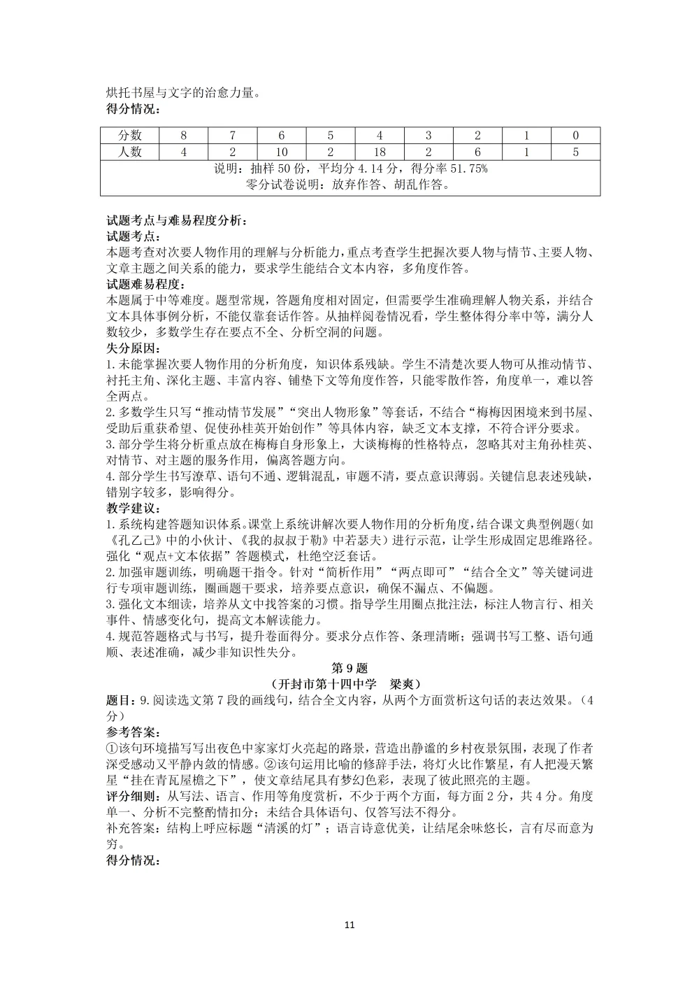 2026年初中学业水平考试第一次模拟语文试卷分析 第12张