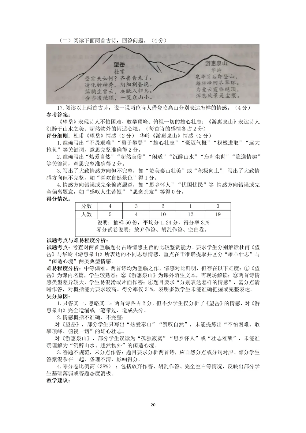 2026年初中学业水平考试第一次模拟语文试卷分析 第21张