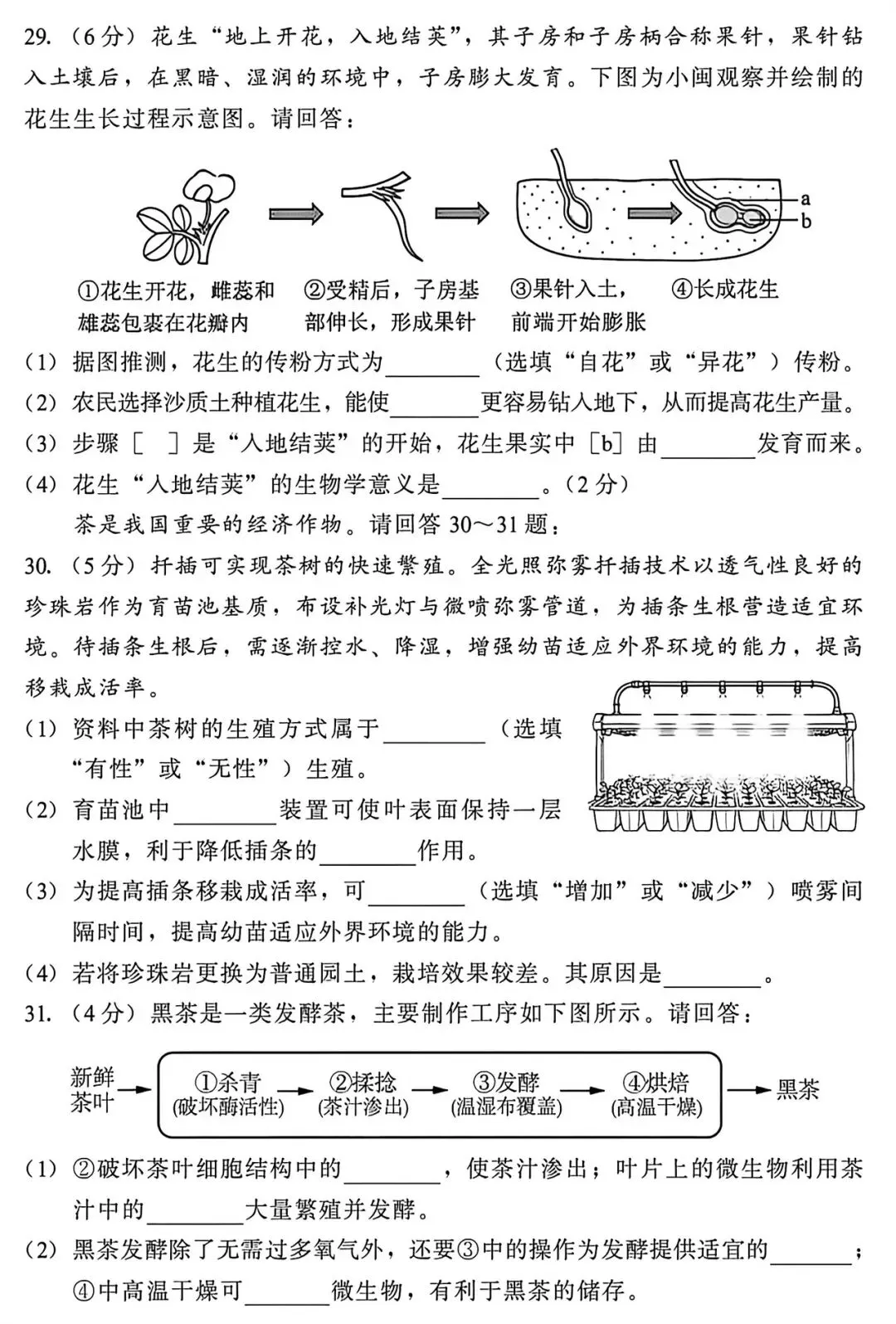 2026年生物会考第二次模拟试卷 第6张