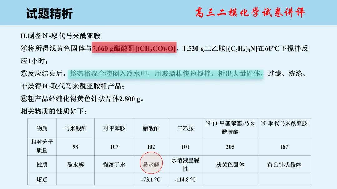 唐山市2026年普通高中学业水平选择性考试第二次模拟演练化学试卷讲评(主观题)PPT可下载 第7张