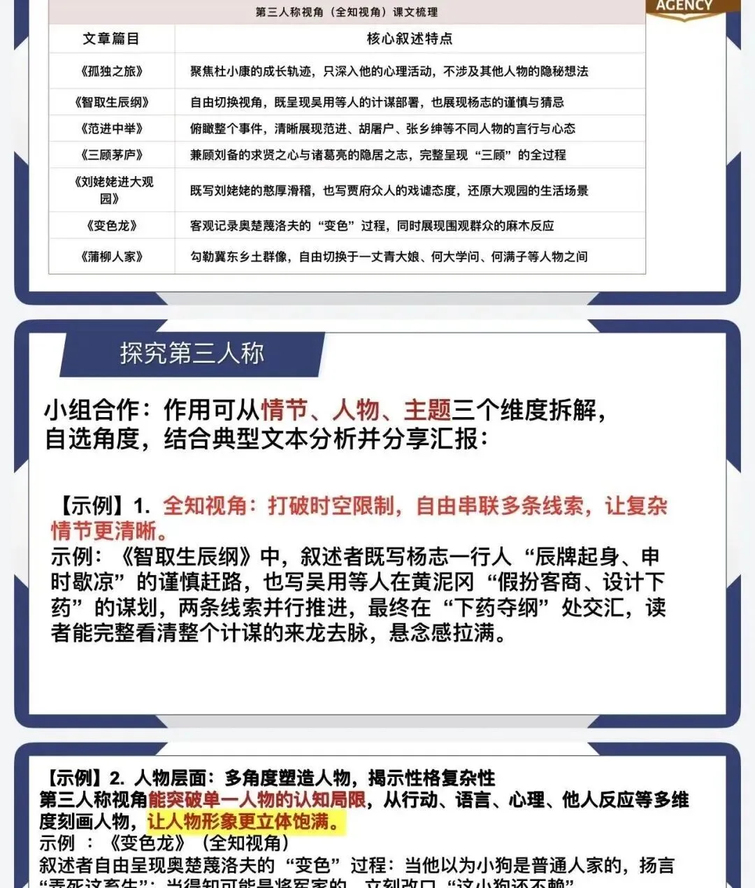 中考复习之小说叙述视角—— 你我ta!(带学案) 第9张