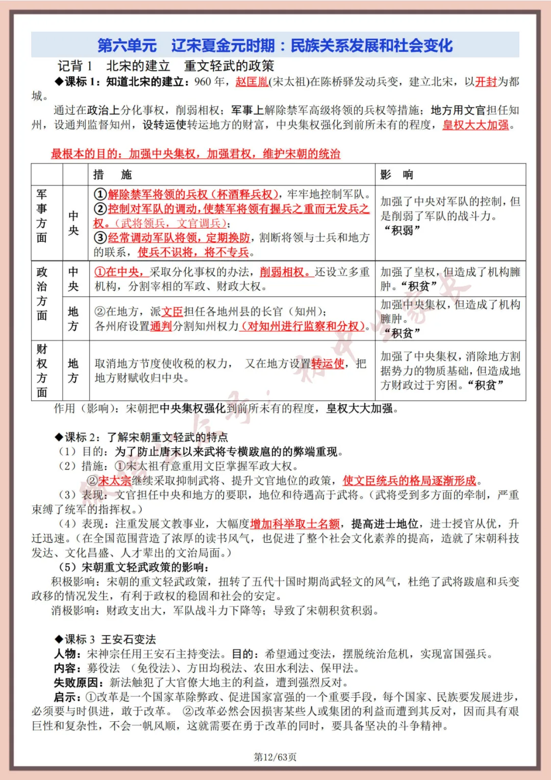 2026年中考历史全六册复习提纲(共63页)(高清版),可打印! 第13张