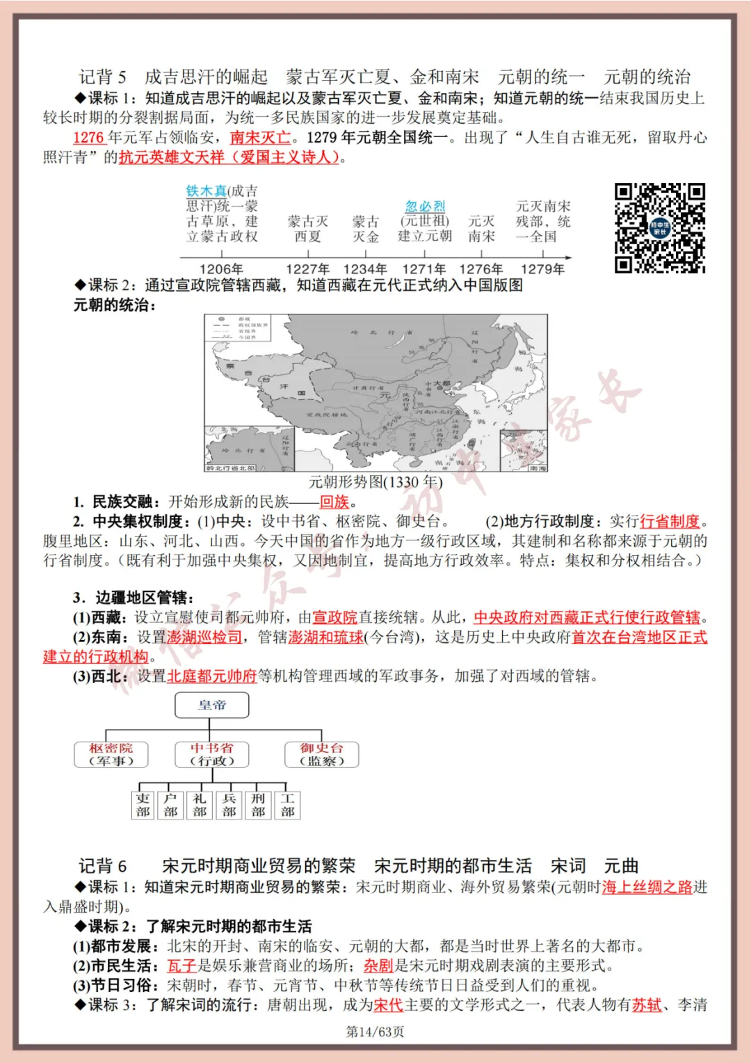 2026年中考历史全六册复习提纲(共63页)(高清版),可打印! 第15张