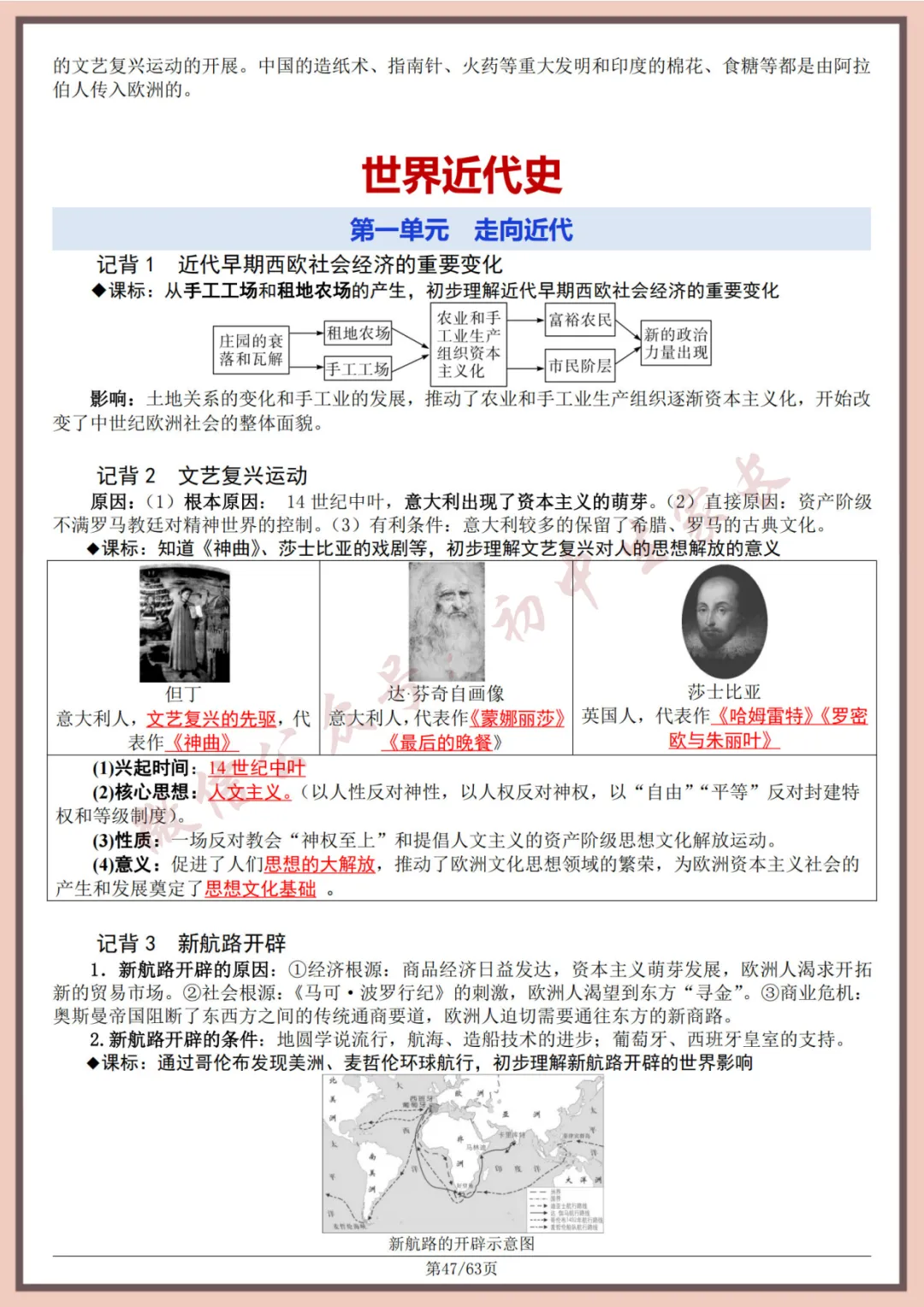 2026年中考历史全六册复习提纲(共63页)(高清版),可打印! 第48张