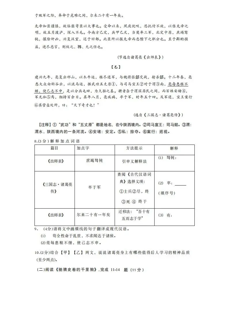 双城区中考模拟测试卷+答案【2026年】【语文】【高清电子版】 第4张