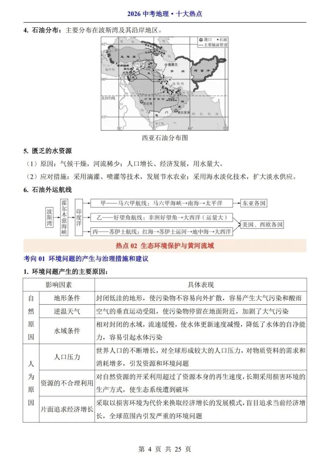 2026中考地理十大热点知识点汇总 第5张