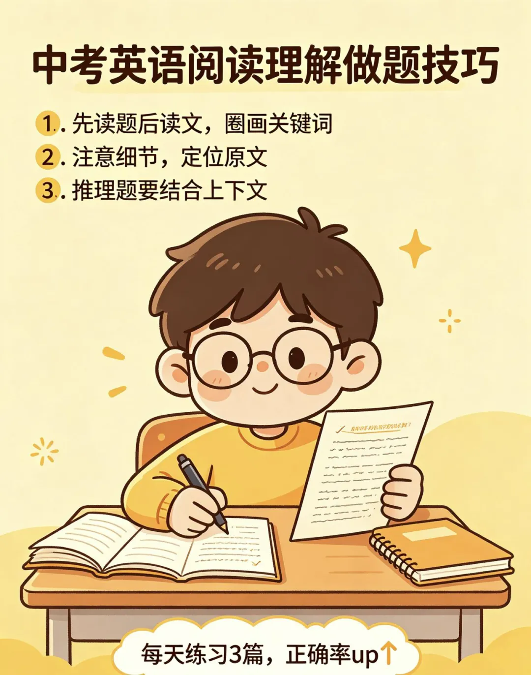 中考英语阅读理解“潜规则”:看不懂全文,照样拿满分! 第1张