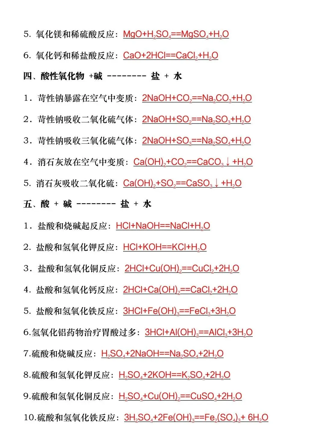 2026中考化学常考【酸、碱、盐化学方程式】默写来了,中考生必练习! 第5张
