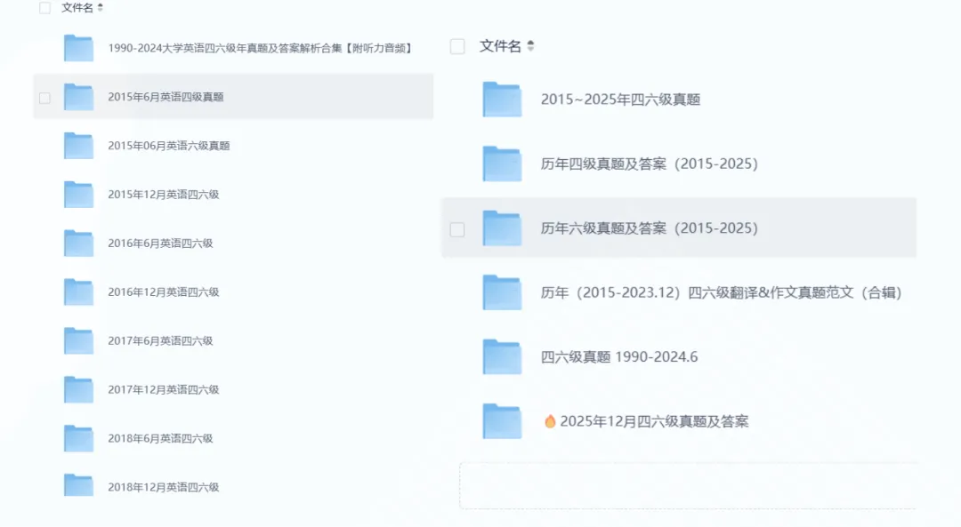 【四六级历年真题】2015-2025年大学英语四六级真题试卷及答案解析 可打印 含2025年12月大学四六级考试+听力答案/四六级 第1张