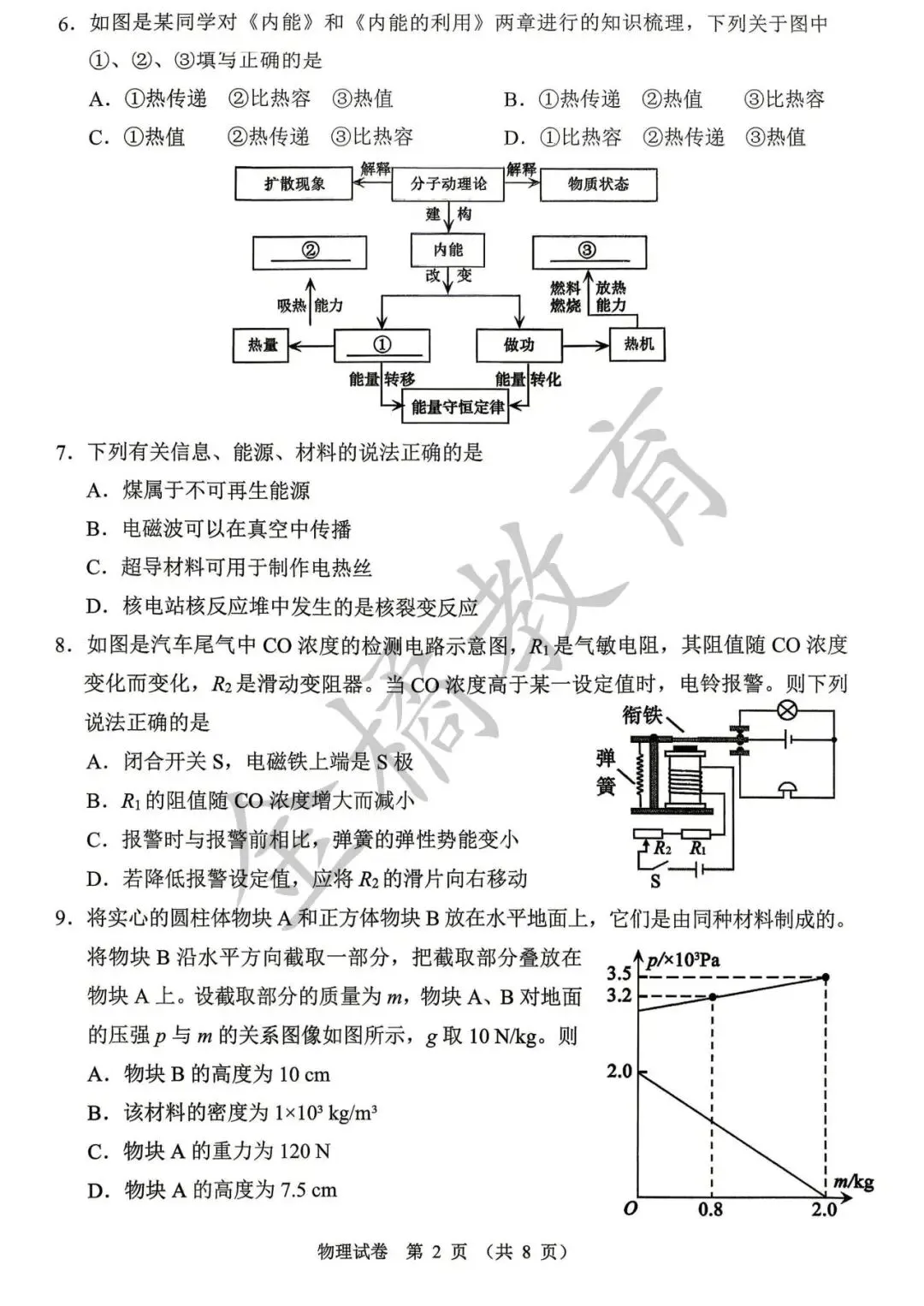 真题速递!2026年4月【初三一模】(语数英物化)试卷+答案+试卷分析 第7张